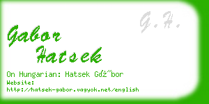 gabor hatsek business card